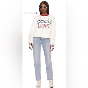 THE LAUNDRY ROOM OVERSIZED 'COORS LIGHT 1980 JUMPER' SWEATSHIRT IN WHITE